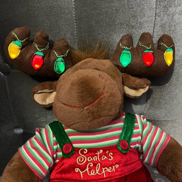 Build A Bear Santas Helper Moose Stuffed Animal Plush with Light Up Antl… - Picture 6 of 6